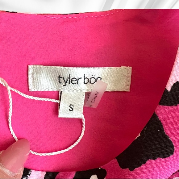 NWT Tyler Boe Melissa Linen Blend Animal Print Sleeveless Tunic Top Pink Small - Picture 5 of 10